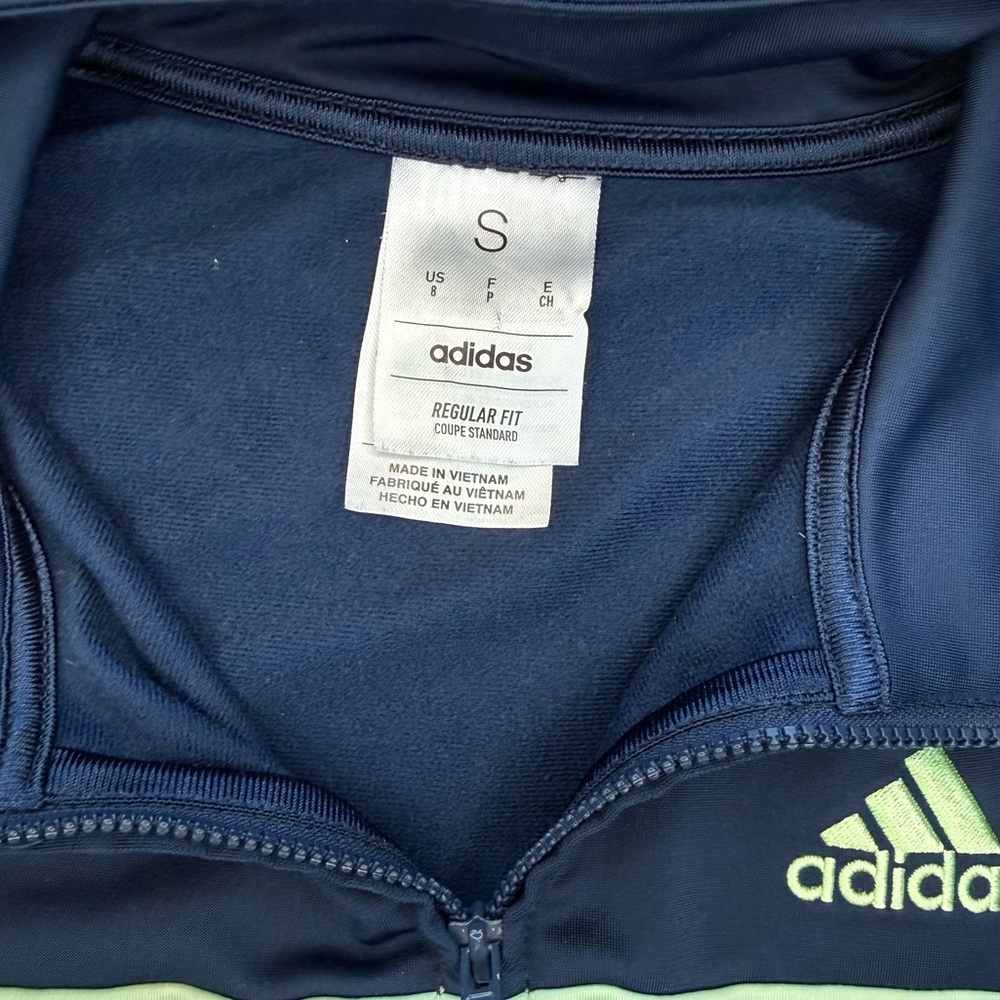 Adidas Boys Navy Green Tracksuit size 8 - Picture 3 of 15